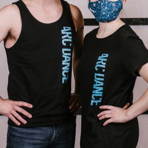 ARC Dance black tshirt and tank with blue letters